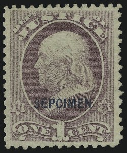 Sale 905, Lot 3398, Official Specimens and Sepcimens