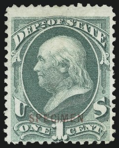 Sale 905, Lot 3413, Official Specimens and Sepcimens