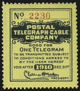 Sale 905, Lot 3776, Telegraph Stamps
