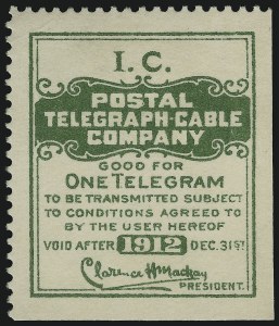 Sale 905, Lot 3777, Telegraph Stamps