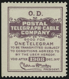 Sale 905, Lot 3778, Telegraph Stamps