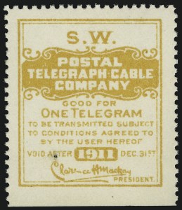 Sale 905, Lot 3779, Telegraph Stamps
