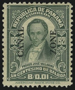 Sale 905, Lot 3800, Canal Zone, 1924, 1c Green (67) Sale 905, Lot 3800, Canal Zone