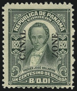 Sale 905, Lot 3801, Canal Zone, 1924, 1c Green (67) Sale 905, Lot 3801, Canal Zone