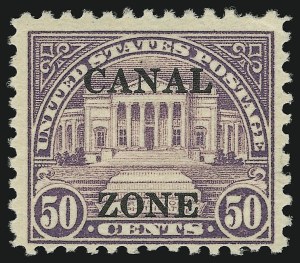 Sale 905, Lot 3807, Canal Zone, 1925-28, 2c-$1.00 Ty. "B" Ovpts. (84-95) Sale 905, Lot 3807, Canal Zone