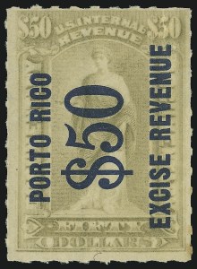 Sale 905, Lot 3860, Puerto Rico, 1901, 1c-$50.00 Revenues (R1-R9) Sale 905, Lot 3860, Puerto Rico