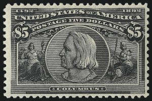 Sale 914, Lot 1044, 1893 Columbian Issue, $5.00 Columbian (245) Sale 914, Lot 1044, 1893 Columbian Issue