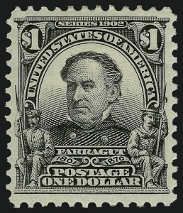 Sale 914, Lot 1258, 1902-08 Issues (Scott 300 thru 320), $1.00 Black (311) Sale 914, Lot 1258, 1902-08 Issues (Scott 300 thru 320)