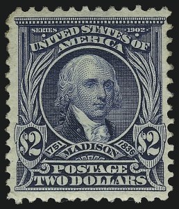 Sale 914, Lot 1272, 1902-08 Issues (Scott 300 thru 320), $2.00 Dark Blue (312) Sale 914, Lot 1272, 1902-08 Issues (Scott 300 thru 320)
