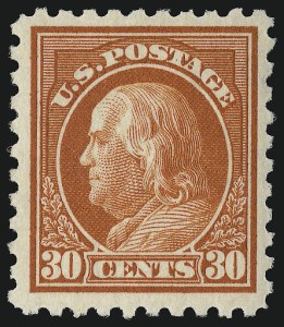 Sale 914, Lot 1586, 1912-23 Issues (Scott 424 to 458), 30c Orange Red (439) Sale 914, Lot 1586, 1912-23 Issues (Scott 424 to 458)