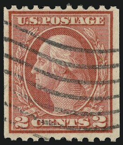 Sale 914, Lot 1618, 1912-23 Issues (Scott 424 to 458), 2c Red, Ty. I, Coil (449) Sale 914, Lot 1618, 1912-23 Issues (Scott 424 to 458)