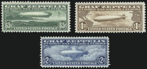 Sale 914, Lot 1968, Air Post, 65c-$2.60 Graf Zeppelin (C13-C15) Sale 914, Lot 1968, Air Post