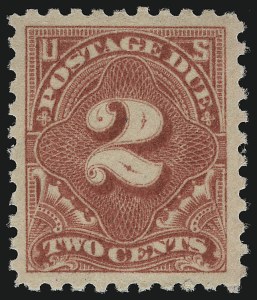 Sale 914, Lot 2109, Postage Due, 2c Dull Rose (J53a) Sale 914, Lot 2109, Postage Due