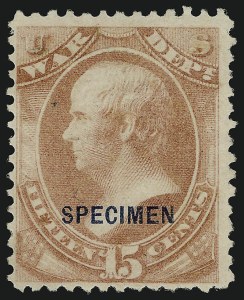 Sale 914, Lot 2297, Official Specimens, 15c War, Specimen Ovpt. (O90S) Sale 914, Lot 2297, Official Specimens