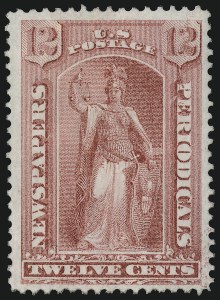 Sale 914, Lot 2329, Newspapers and Periodicals, 12c Rose, 1875 Issue (PR16) Sale 914, Lot 2329, Newspapers and Periodicals