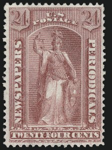 Sale 914, Lot 2330, Newspapers and Periodicals, 24c Rose, 1875 Issue (PR17) Sale 914, Lot 2330, Newspapers and Periodicals