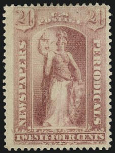 Sale 914, Lot 2374, Newspapers and Periodicals, 24c Carmine, 1885 Issue (PR83) Sale 914, Lot 2374, Newspapers and Periodicals