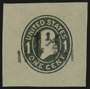Sale 914, Lot 2948, Postal Stationery, 1-1/2c on 1c Green on Manila (U494) Sale 914, Lot 2948, Postal Stationery