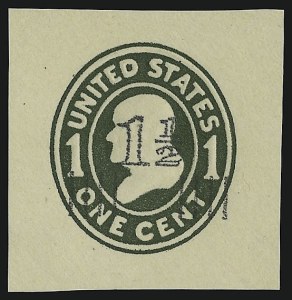 Sale 914, Lot 2956, Postal Stationery, 1-1/2c on 1c Green on Amber, Die 1 (U511) Sale 914, Lot 2956, Postal Stationery