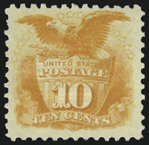 Sale 914, Lot 582, 1869 Pictorial Issue, 10c Yellow (116) Sale 914, Lot 582, 1869 Pictorial Issue