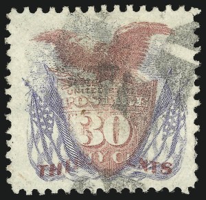Sale 914, Lot 627, 1869 Pictorial Issue, 30c Ultramarine & Carmine (121) Sale 914, Lot 627, 1869 Pictorial Issue