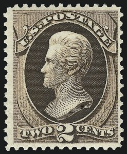 Sale 914, Lot 726, 1870-88 Bank Note Issues (Scott 156 thru 166), 2c Brown (157) Sale 914, Lot 726, 1870-88 Bank Note Issues (Scott 156 thru 166)