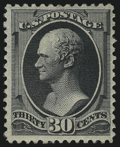 Sale 914, Lot 801, 1870-88 Bank Note Issues (Scott 178 thru 191), 30c Full Black (190) Sale 914, Lot 801, 1870-88 Bank Note Issues (Scott 178 thru 191)
