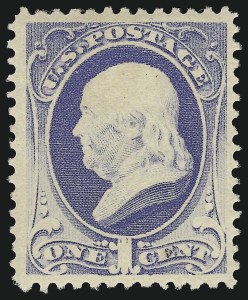 Sale 914, Lot 816, 1870-88 Bank Note Issues (Scott 205 thru 218), 1c Gray Blue (206) Sale 914, Lot 816, 1870-88 Bank Note Issues (Scott 205 thru 218)