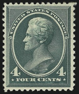 Sale 914, Lot 865, 1870-88 Bank Note Issues (Scott 205 thru 218), 4c Blue Green (211) Sale 914, Lot 865, 1870-88 Bank Note Issues (Scott 205 thru 218)