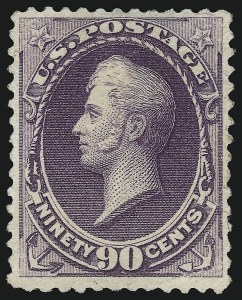 Sale 914, Lot 900, 1870-88 Bank Note Issues (Scott 205 thru 218), 90c Purple (218) Sale 914, Lot 900, 1870-88 Bank Note Issues (Scott 205 thru 218)