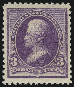 Sale 914, Lot 921, 1890 Small Bank Note Issue (Scott 219 thru 229), 3c Purple (221) Sale 914, Lot 921, 1890 Small Bank Note Issue (Scott 219 thru 229)