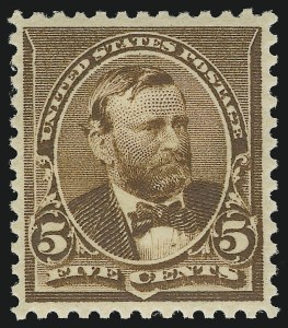 Sale 914, Lot 925, 1890 Small Bank Note Issue (Scott 219 thru 229), 5c Chocolate (223) Sale 914, Lot 925, 1890 Small Bank Note Issue (Scott 219 thru 229)