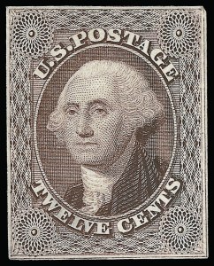 Sale 923, Lot 2072, 1851-56 Issue, 12c Brown Violet, Die Essay on India (17-E2) Sale 923, Lot 2072, 1851-56 Issue