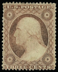 Sale 923, Lot 2094, 1857-60 Issue, 3c Rose, Ty. I (25) Sale 923, Lot 2094, 1857-60 Issue