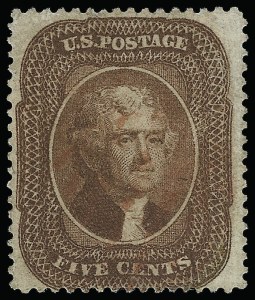 Sale 923, Lot 2111, 1857-60 Issue, 5c Orange Brown, Ty. II (30) Sale 923, Lot 2111, 1857-60 Issue
