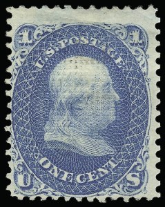 Sale 923, Lot 2223, 1867-68 Grilled Issue, 1c Blue, E. Grill (86) Sale 923, Lot 2223, 1867-68 Grilled Issue