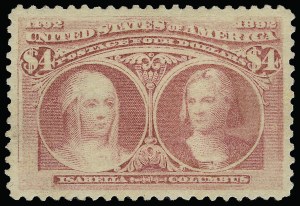 Sale 923, Lot 2505, 1893 Columbian Issue, $4.00 Columbian (244) Sale 923, Lot 2505, 1893 Columbian Issue
