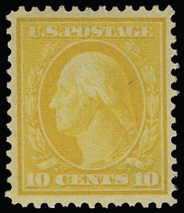 Sale 923, Lot 2784, 1908-12 Issues (Scott 367 to 396), 10c Yellow (381) Sale 923, Lot 2784, 1908-12 Issues (Scott 367 to 396)