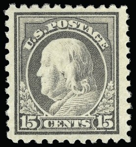 Sale 923, Lot 2918, 1912-23 Issues (Scott 462 to 480), 15c Gray (475) Sale 923, Lot 2918, 1912-23 Issues (Scott 462 to 480)