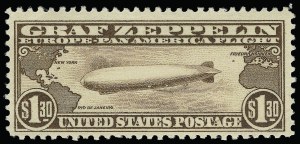 Sale 923, Lot 3114, Air Post, $1.30 Graf Zeppelin (C14) Sale 923, Lot 3114, Air Post