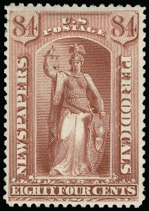 Sale 923, Lot 3276, Newspapers and Periodicals, 84c Red, 1879 Issue (PR69) Sale 923, Lot 3276, Newspapers and Periodicals