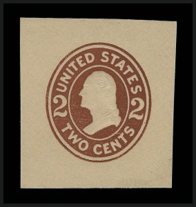 Sale 923, Lot 3364, Postal Stationery, 2c Brown Red on Oriental Buff, Cut Square, Die 2 (U408a) Sale 923, Lot 3364, Postal Stationery