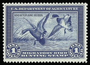 Sale 923, Lot 3416, Hunting Permits, $1.00 1934 Hunting Permit (RW1) Sale 923, Lot 3416, Hunting Permits