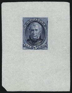 Sale 930, Lot 1164, Essays, Proofs and Specimens: Bank Note Issues, 5c Blue, Large Die Proof on India (185P1) Sale 930, Lot 1164, Essays, Proofs and Specimens: Bank Note Issues