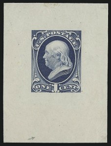 Sale 930, Lot 1175, Essays, Proofs and Specimens: Bank Note Issues, 1c Gray Blue, Die Essay on India (206-E6a) Sale 930, Lot 1175, Essays, Proofs and Specimens: Bank Note Issues