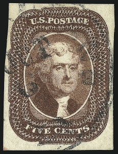 Sale 930, Lot 1423, 1851-56 Issue (Scott 5-17)