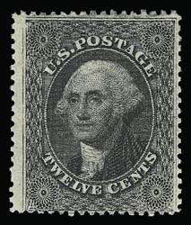 Sale 930, Lot 1611, 1857-60 Issue (Scott 18-39), 12c Black, Plate 3 (36b) Sale 930, Lot 1611, 1857-60 Issue (Scott 18-39)