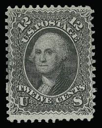 Sale 930, Lot 1836, 1867-68 Grilled Issue (Scott 79-101), 12c Black, F. Grill (97) Sale 930, Lot 1836, 1867-68 Grilled Issue (Scott 79-101)