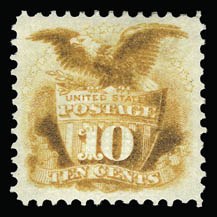 Sale 930, Lot 1901, 1869 Pictorial Issue (Scott 112-122), 10c Yellow (116) Sale 930, Lot 1901, 1869 Pictorial Issue (Scott 112-122)