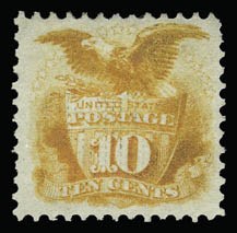 Sale 930, Lot 1902, 1869 Pictorial Issue (Scott 112-122), 10c Yellow (116) Sale 930, Lot 1902, 1869 Pictorial Issue (Scott 112-122)